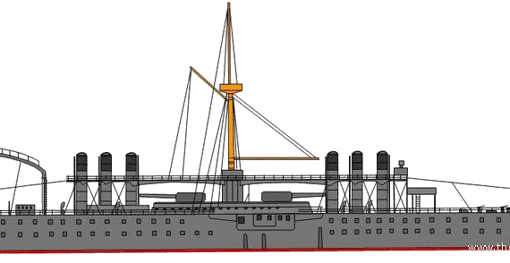 RN Italia [Battleship] (1880) - drawings, dimensions, pictures